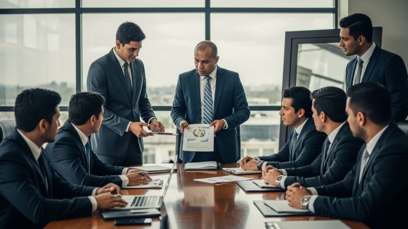 Empresarios guatemaltecos en reunión de negocios