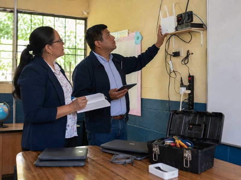 Conectividad escolar: infraestructura, mantenimiento y docentes